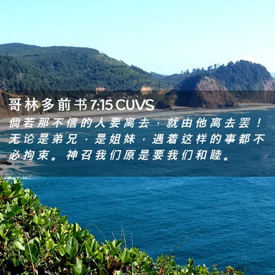 Picture 02 - 哥 林 多 前 书 7:15 CUVS - 倘 若 那 不 信 的 人 要 离 去 ， 就 - Bible Verse Picture