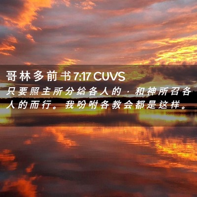 Picture 02 - 哥 林 多 前 书 7:17 CUVS - 只 要 照 主 所 分 给 各 人 的 ， 和 - Bible Verse Picture