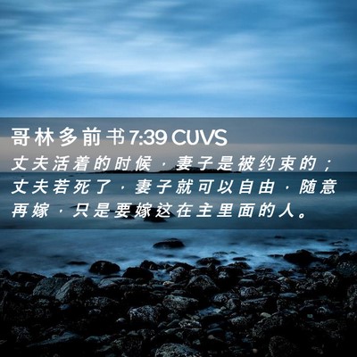 Picture 02 - 哥 林 多 前 书 7:39 CUVS - 丈 夫 活 着 的 时 候 ， 妻 子 是 被 - Bible Verse Picture