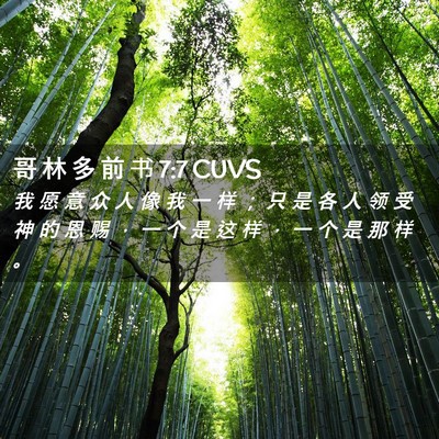 Picture 02 - 哥 林 多 前 书 7:7 CUVS - 我 愿 意 众 人 像 我 一 样 ； 只 是 - Bible Verse Picture