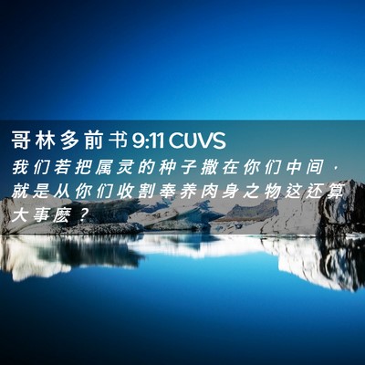 Picture 02 - 哥 林 多 前 书 9:11 CUVS - 我 们 若 把 属 灵 的 种 子 撒 在 你 - Bible Verse Picture