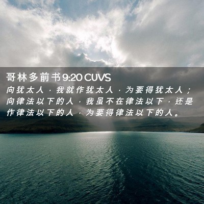 Picture 02 - 哥 林 多 前 书 9:20 CUVS - 向 犹 太 人 ， 我 就 作 犹 太 人 ， - Bible Verse Picture