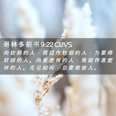 Picture 02 - 哥 林 多 前 书 9:22 CUVS - 向 软 弱 的 人 ， 我 就 作 软 弱 的 - Bible Verse Picture