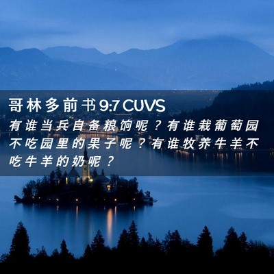 Picture 02 - 哥 林 多 前 书 9:7 CUVS - 有 谁 当 兵 自 备 粮 饷 呢 ？ 有 谁 - Bible Verse Picture