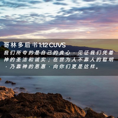 Picture 02 - 哥 林 多 后 书 1:12 CUVS - 我 们 所 夸 的 是 自 己 的 良 心 ， - Bible Verse Picture