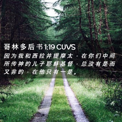 Picture 02 - 哥 林 多 后 书 1:19 CUVS - 因 为 我 和 西 拉 并 提 摩 太 ， 在 - Bible Verse Picture