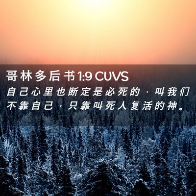 Picture 02 - 哥 林 多 后 书 1:9 CUVS - 自 己 心 里 也 断 定 是 必 死 的 ， - Bible Verse Picture