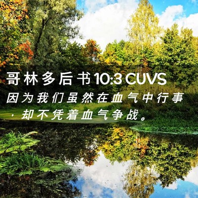 Picture 02 - 哥 林 多 后 书 10:3 CUVS - 因 为 我 们 虽 然 在 血 气 中 行 事 - Bible Verse Picture