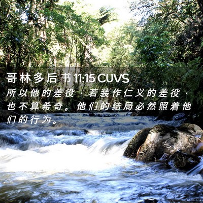 Picture 02 - 哥 林 多 后 书 11:15 CUVS - 所 以 他 的 差 役 ， 若 装 作 仁 义 - Bible Verse Picture