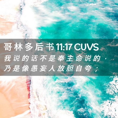 Picture 02 - 哥 林 多 后 书 11:17 CUVS - 我 说 的 话 不 是 奉 主 命 说 的 ， - Bible Verse Picture