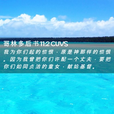 Picture 02 - 哥 林 多 后 书 11:2 CUVS - 我 为 你 们 起 的 愤 恨 ， 原 是 神 - Bible Verse Picture