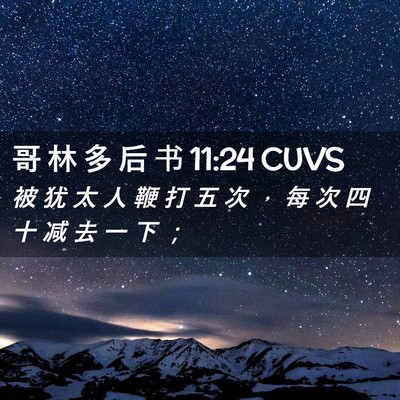 Picture 02 - 哥 林 多 后 书 11:24 CUVS - 被 犹 太 人 鞭 打 五 次 ， 每 次 四 - Bible Verse Picture