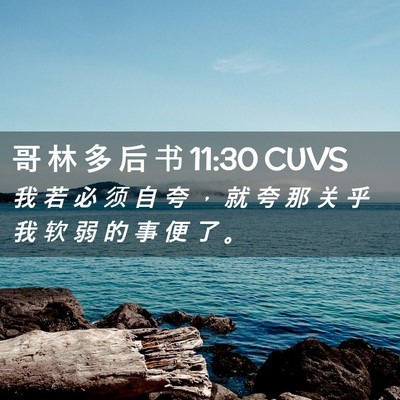 Picture 02 - 哥 林 多 后 书 11:30 CUVS - 我 若 必 须 自 夸 ， 就 夸 那 关 乎 - Bible Verse Picture