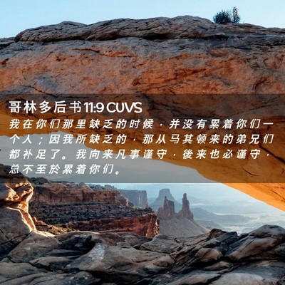 Picture 02 - 哥 林 多 后 书 11:9 CUVS - 我 在 你 们 那 里 缺 乏 的 时 候 ， - Bible Verse Picture