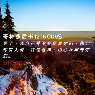 Picture 02 - 哥 林 多 后 书 12:16 CUVS - 罢 了 ， 我 自 己 并 没 有 累 着 你 - Bible Verse Picture