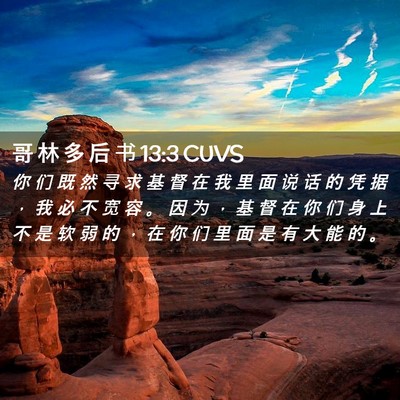 Picture 02 - 哥 林 多 后 书 13:3 CUVS - 你 们 既 然 寻 求 基 督 在 我 里 面 - Bible Verse Picture