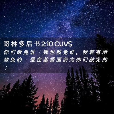 Picture 02 - 哥 林 多 后 书 2:10 CUVS - 你 们 赦 免 谁 ， 我 也 赦 免 谁 。 - Bible Verse Picture