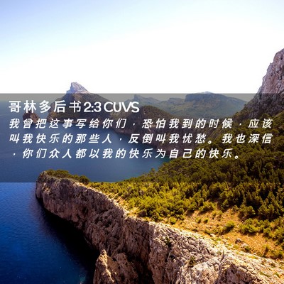 Picture 02 - 哥 林 多 后 书 2:3 CUVS - 我 曾 把 这 事 写 给 你 们 ， 恐 怕 - Bible Verse Picture