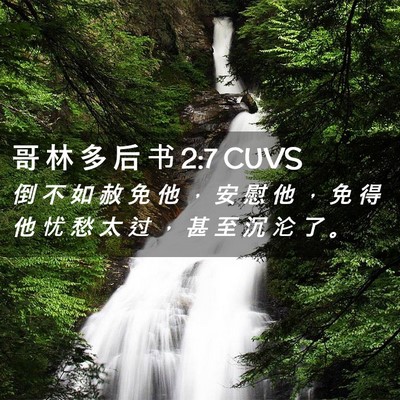 Picture 02 - 哥 林 多 后 书 2:7 CUVS - 倒 不 如 赦 免 他 ， 安 慰 他 ， 免 - Bible Verse Picture