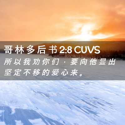 Picture 02 - 哥 林 多 后 书 2:8 CUVS - 所 以 我 劝 你 们 ， 要 向 他 显 出 - Bible Verse Picture