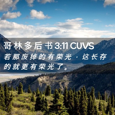 Picture 02 - 哥 林 多 后 书 3:11 CUVS - 若 那 废 掉 的 有 荣 光 ， 这 长 存 - Bible Verse Picture