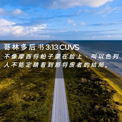 Picture 02 - 哥 林 多 后 书 3:13 CUVS - 不 像 摩 西 将 帕 子 蒙 在 脸 上 ， - Bible Verse Picture
