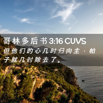 Picture 02 - 哥 林 多 后 书 3:16 CUVS - 但 他 们 的 心 几 时 归 向 主 ， 帕 - Bible Verse Picture