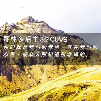 Picture 02 - 哥 林 多 后 书 3:2 CUVS - 你 们 就 是 我 们 的 荐 信 ， 写 在 - Bible Verse Picture