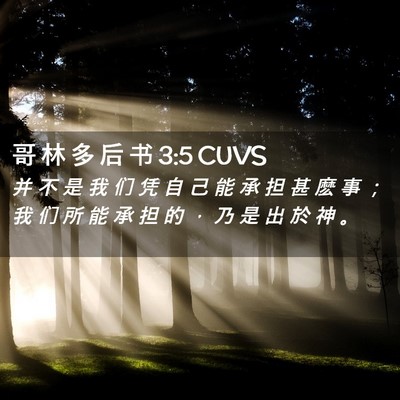 Picture 02 - 哥 林 多 后 书 3:5 CUVS - 并 不 是 我 们 凭 自 己 能 承 担 甚 - Bible Verse Picture