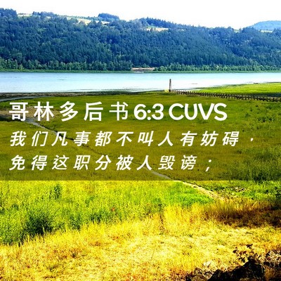 Picture 02 - 哥 林 多 后 书 6:3 CUVS - 我 们 凡 事 都 不 叫 人 有 妨 碍 ， - Bible Verse Picture
