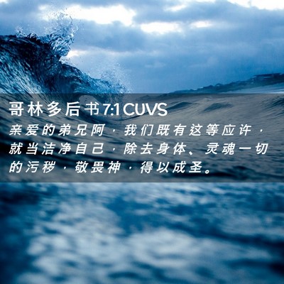Picture 02 - 哥 林 多 后 书 7:1 CUVS - 亲 爱 的 弟 兄 阿 ， 我 们 既 有 这 - Bible Verse Picture