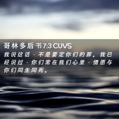 Picture 02 - 哥 林 多 后 书 7:3 CUVS - 我 说 这 话 ， 不 是 要 定 你 们 的 - Bible Verse Picture