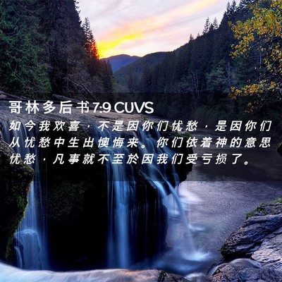 Picture 02 - 哥 林 多 后 书 7:9 CUVS - 如 今 我 欢 喜 ， 不 是 因 你 们 忧 - Bible Verse Picture