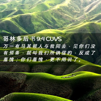 Picture 02 - 哥 林 多 后 书 9:4 CUVS - 万 一 有 马 其 顿 人 与 我 同 去 ， - Bible Verse Picture