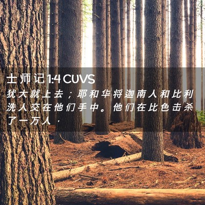 Picture 02 - 士 师 记 1:4 CUVS - 犹 大 就 上 去 ； 耶 和 华 将 迦 南 - Bible Verse Picture