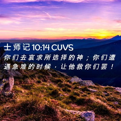 Picture 02 - 士 师 记 10:14 CUVS - 你 们 去 哀 求 所 选 择 的 神 ； 你 - Bible Verse Picture
