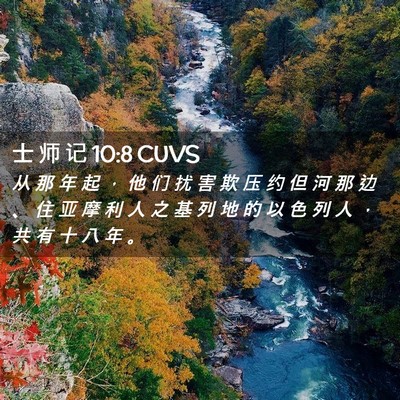 Picture 02 - 士 师 记 10:8 CUVS - 从 那 年 起 ， 他 们 扰 害 欺 压 约 - Bible Verse Picture