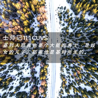 Picture 02 - 士 师 记 11:1 CUVS - 基 列 人 耶 弗 他 是 个 大 能 的 勇 - Bible Verse Picture