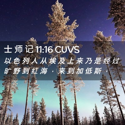 Picture 02 - 士 师 记 11:16 CUVS - 以 色 列 人 从 埃 及 上 来 乃 是 经 - Bible Verse Picture