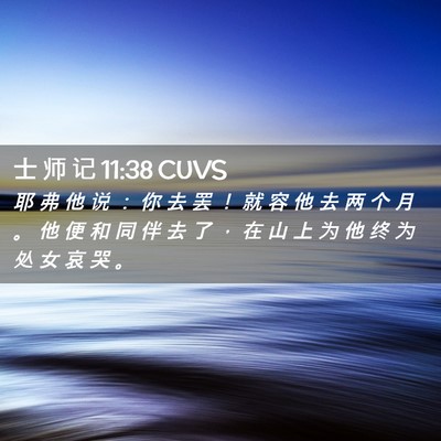 Picture 02 - 士 师 记 11:38 CUVS - 耶 弗 他 说 ： 你 去 罢 ！ 就 容 他 - Bible Verse Picture