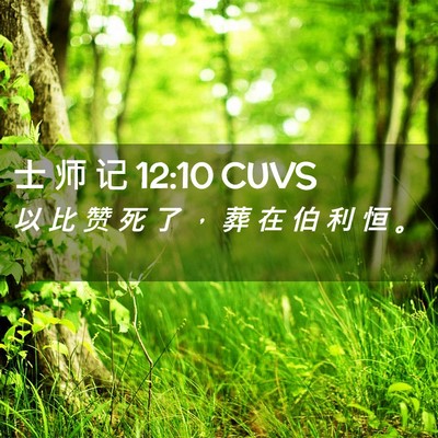 Picture 02 - 士 师 记 12:10 CUVS - 以 比 赞 死 了 ， 葬 在 伯 利 恒 - Bible Verse Picture