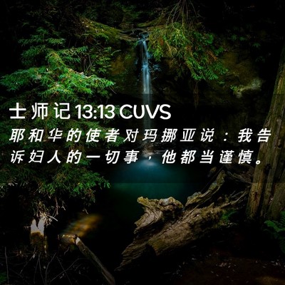 Picture 02 - 士 师 记 13:13 CUVS - 耶 和 华 的 使 者 对 玛 挪 亚 说 ： - Bible Verse Picture