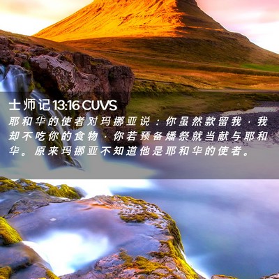 Picture 02 - 士 师 记 13:16 CUVS - 耶 和 华 的 使 者 对 玛 挪 亚 说 ： - Bible Verse Picture