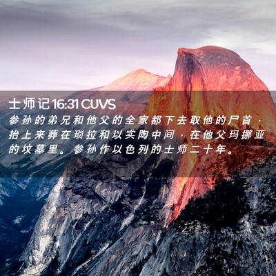 Picture 02 - 士 师 记 16:31 CUVS - 参 孙 的 弟 兄 和 他 父 的 全 家 都 - Bible Verse Picture