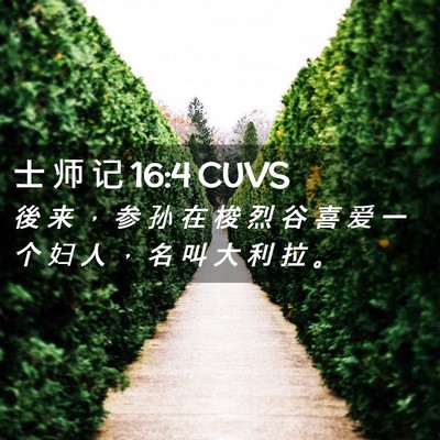 Picture 02 - 士 师 记 16:4 CUVS - 後 来 ， 参 孙 在 梭 烈 谷 喜 爱 一 - Bible Verse Picture