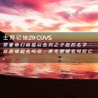 Picture 02 - 士 师 记 18:29 CUVS - 照 着 他 们 始 祖 以 色 列 之 子 但 - Bible Verse Picture
