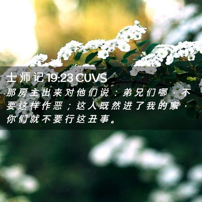 Picture 02 - 士 师 记 19:23 CUVS - 那 房 主 出 来 对 他 们 说 ： 弟 兄 - Bible Verse Picture