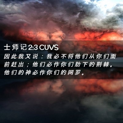 Picture 02 - 士 师 记 2:3 CUVS - 因 此 我 又 说 ： 我 必 不 将 他 们 - Bible Verse Picture
