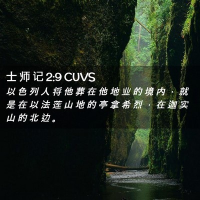 Picture 02 - 士 师 记 2:9 CUVS - 以 色 列 人 将 他 葬 在 他 地 业 的 - Bible Verse Picture