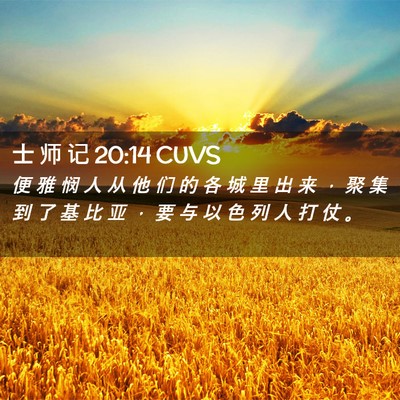 Picture 02 - 士 师 记 20:14 CUVS - 便 雅 悯 人 从 他 们 的 各 城 里 出 - Bible Verse Picture